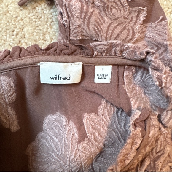 37 ARITZIA Wilfred Lourdes Mauve Boho Victorian Floral Appliqué Blouse Sz Large - Picture 15 of 15
